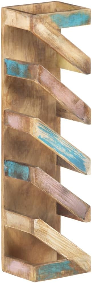 ZQQLVOO 5-Bottle Wine Rack Freestanding Reclaimed Wood