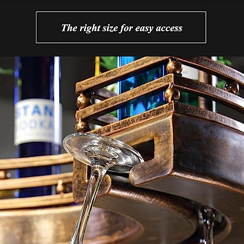 Hanging Wine Rack with Glass Holder Bronze 80x25cm