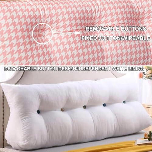 Velvet Triangular Reading Pillow with Side Pockets - Pink 47120cm