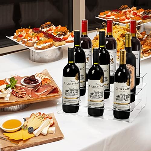 Frcctre 3 Tier Acrylic Wine Rack with 9 Bottle Capacity