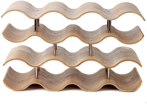 Lilys Home Wood Wave Wine Rack 14 Bottles 1