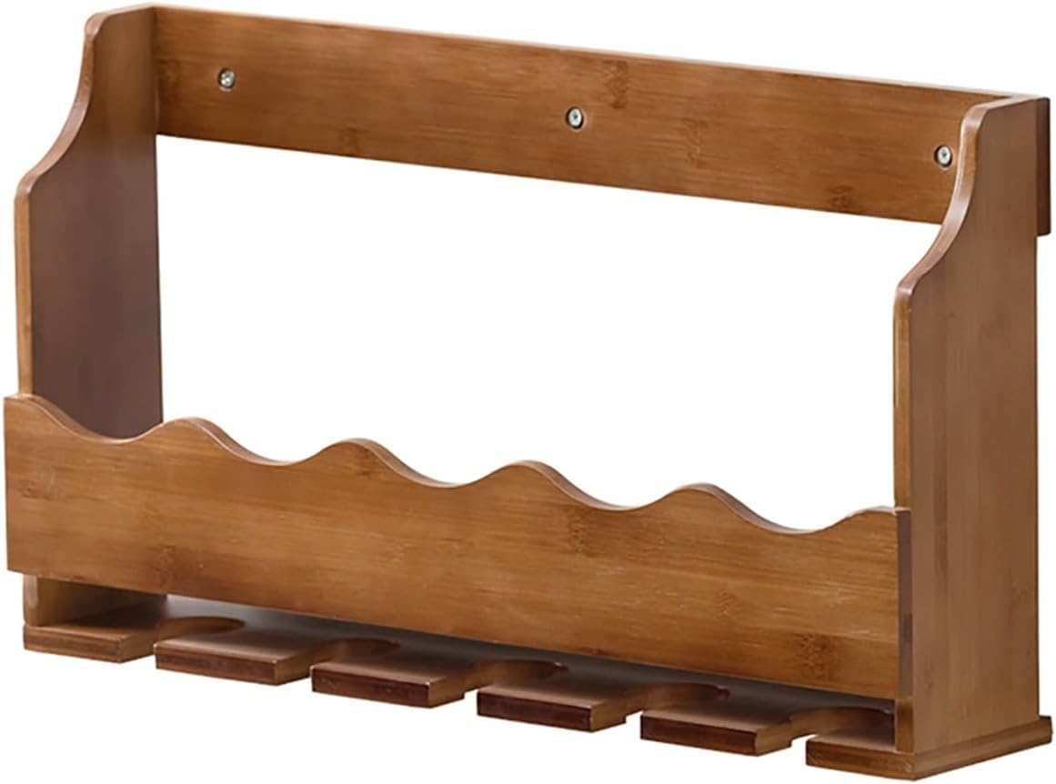Free Standing Brass Wood Wine Rack Organizer