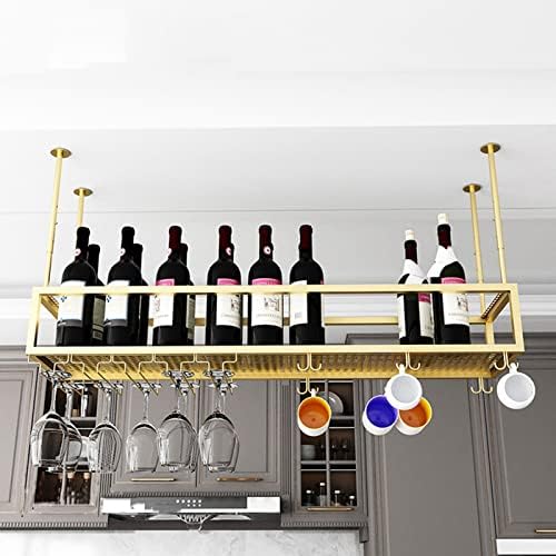 Suuim Wine Rack Ceiling Holder Adjustable Height Floating Wine Shelf for Kitchen