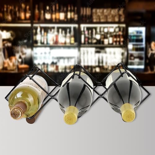 Nu Steel 5 Bottles Tabletop Wine Holder Black 1