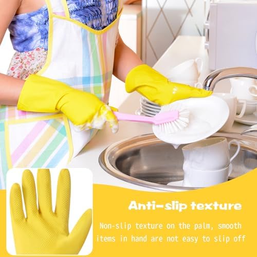 36 Pair Reusable Rubber Dishwashing Gloves for Kitchen Cleaning and Gardening