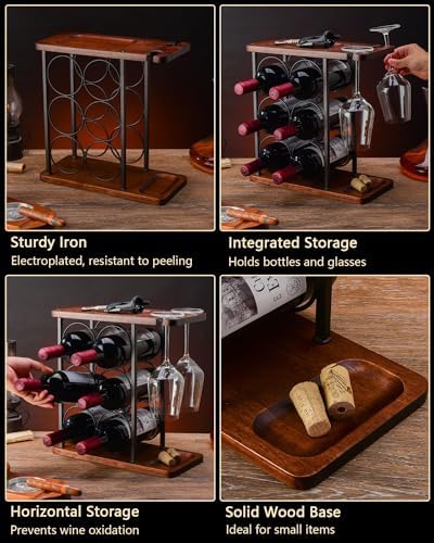 Modern Minimalist Spiral Wine Rack - 6 Bottle Holder