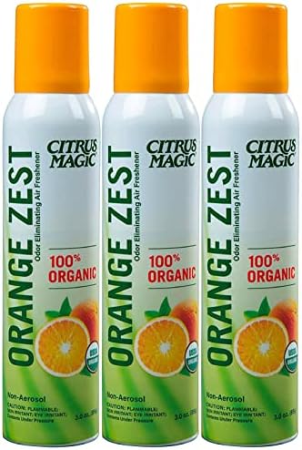 Citrus Magic Organic Air Freshener Spray Orange Zest Pack of 3