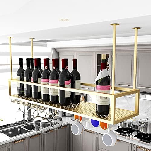Suuim Wine Rack Ceiling Holder Adjustable Height Floating Wine Shelf for Kitchen