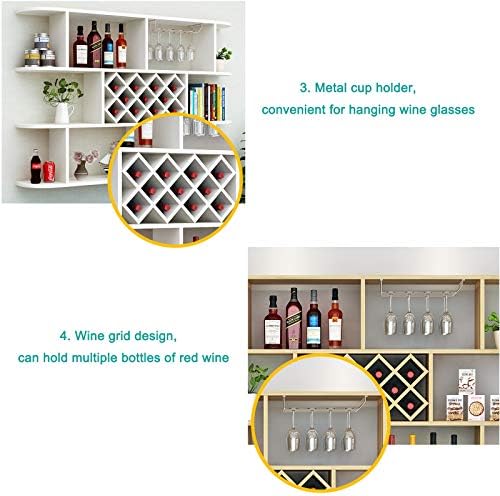 ZJDYDY Wall-Mounted Wine Rack - 3 Layer Wooden Storage Shelves