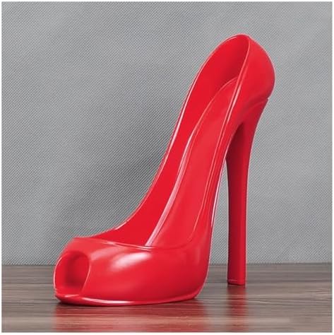 Red Freestanding Wine Rack with High Heel Design
