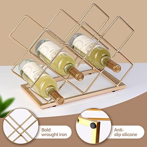 Drincarier Modern Gold Wine Rack for 10 Bottles