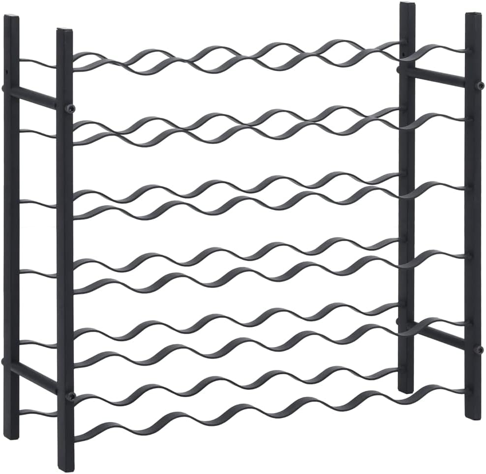 vidaXL Wine Rack for 36 Bottles Black Iron