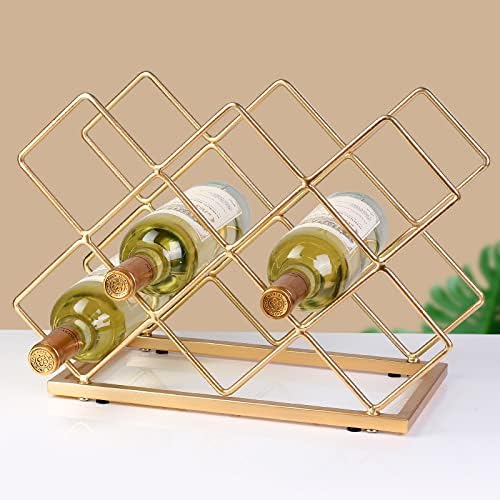 Drincarier Modern Gold Wine Rack for 10 Bottles