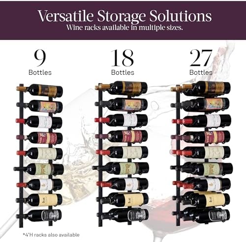 Wine Enthusiast NFINITY 18 Bottle Wall Wine Rack Black