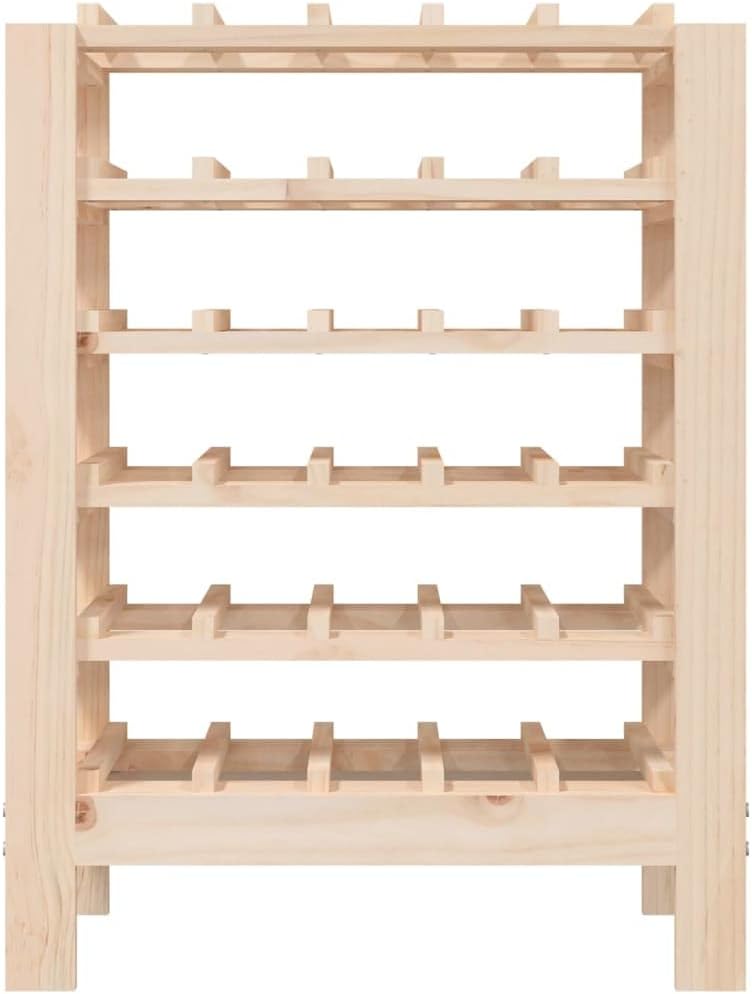 vidaXL Solid Wood Wine Rack 30 Bottles
