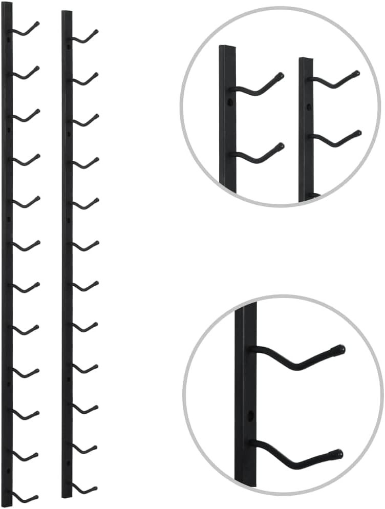 Black Iron Wall Mounted Wine Rack for 12 Bottles
