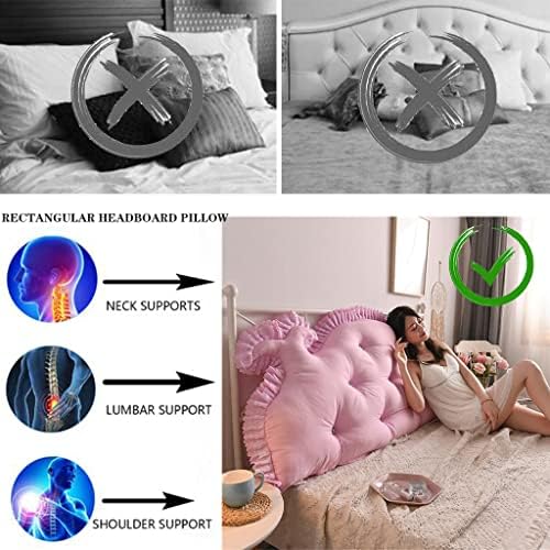ZZYK Headboard Cushion with Removable Cover Velvet 354 Inches Pink