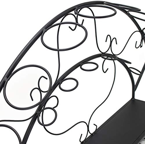 Sorbus Wall-Mounted Wine Rack with Glass Holder - Holds 7 Bottles and 5 Glasses Black