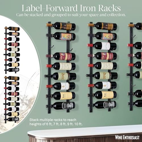 Wine Enthusiast NFINITY 9 Bottle Wall Mounted Wine Rack Black