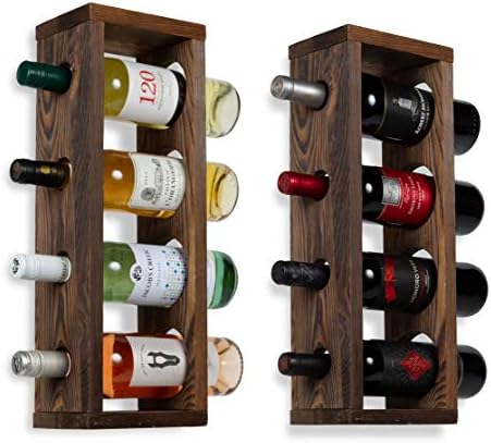 Rustic State Walnut Tabletop Wine Rack - 2 Pack Hold 8 Bottles
