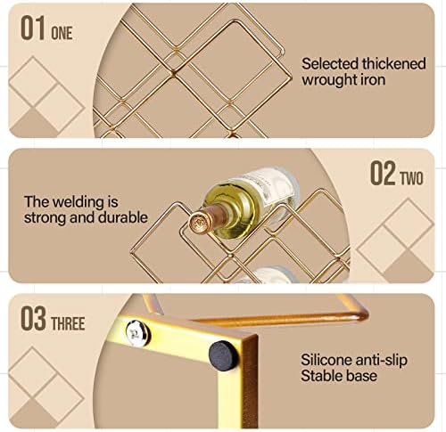 Drincarier Modern Gold Wine Rack for 10 Bottles