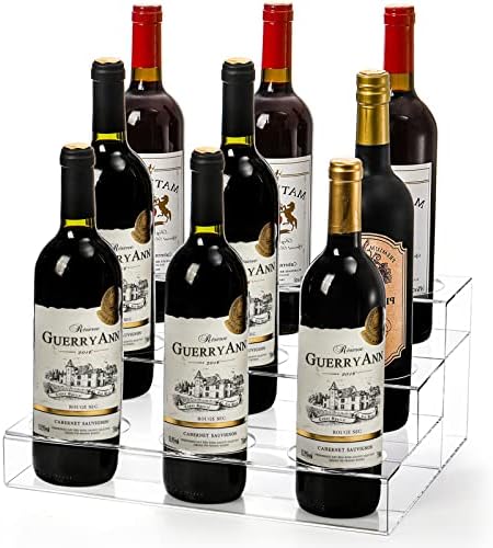 Frcctre 3 Tier Acrylic Wine Rack with 9 Bottle Capacity