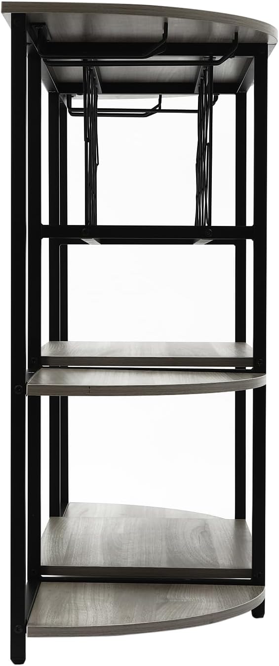 3 Tier Wine Rack Table Industrial Style Grey