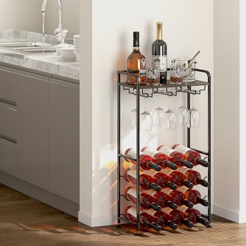 Freestanding Wine Rack with 16 Bottles Capacity