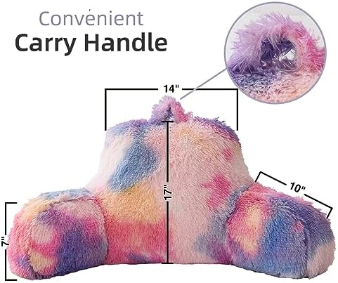 A Nice Night Faux Fur Reading Pillow with Carry Handle