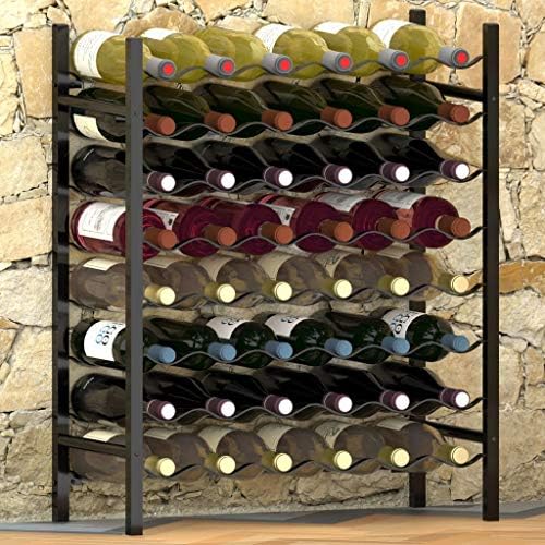 Wine Rack Table for 48 Bottles Black Metal