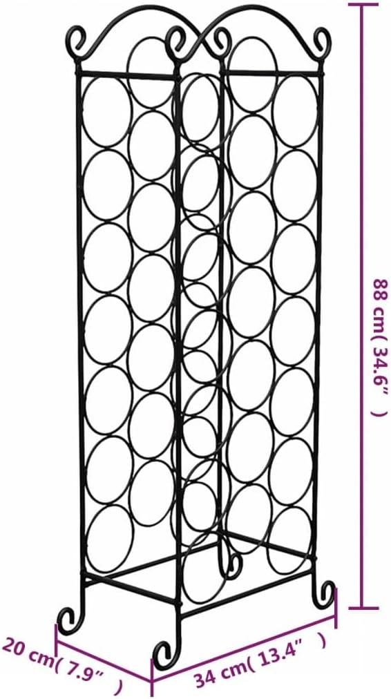 WEHUOSIF 21 Bottle Metal Wine Rack - Retro Style