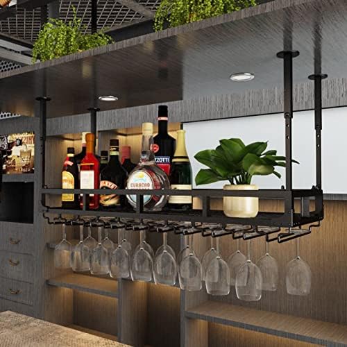 ZJDYDY Hanging Wine Rack - Adjustable Metal Holder for Bars and Kitchens