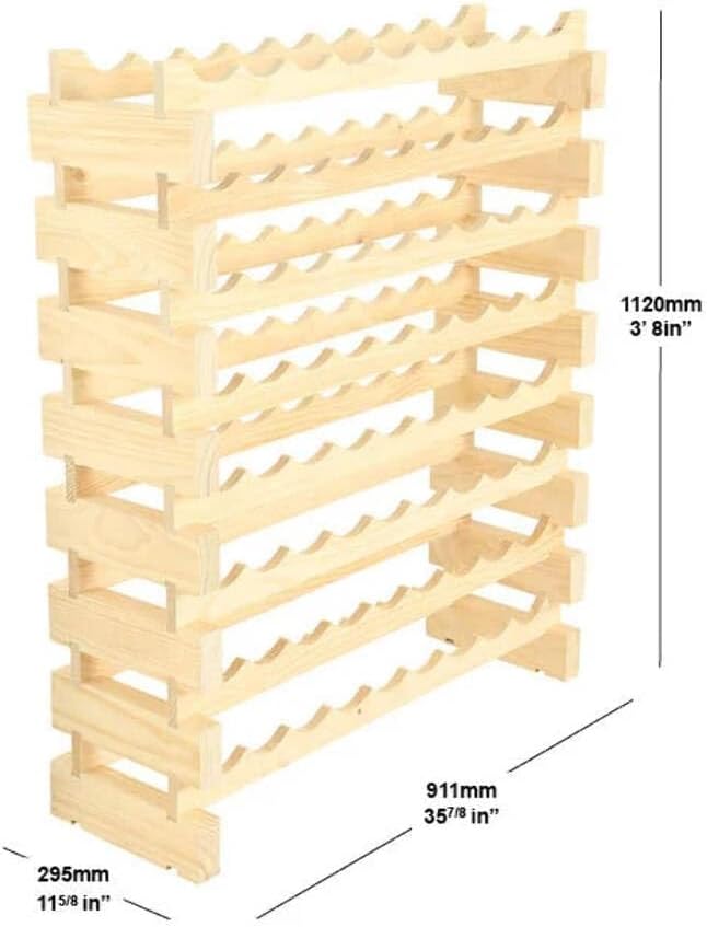 72 Bottle Wine Rack 9 Wide Dark Stain