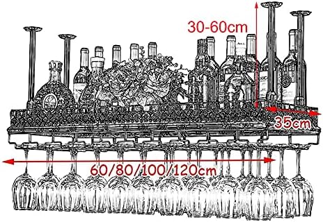 Adjustable Wall-Mounted Wine Rack with Iron Frame