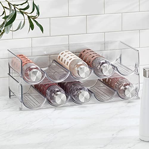 mDesign Clear Stackable Wine Bottle Rack 2 Pack