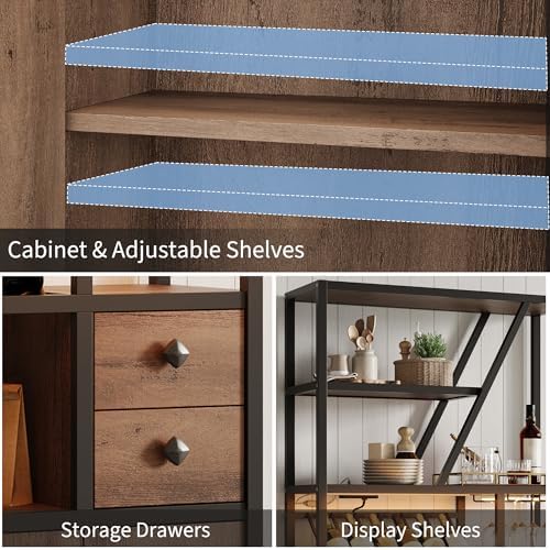 Amyove Freestanding Wine Rack with USB and LED Lights