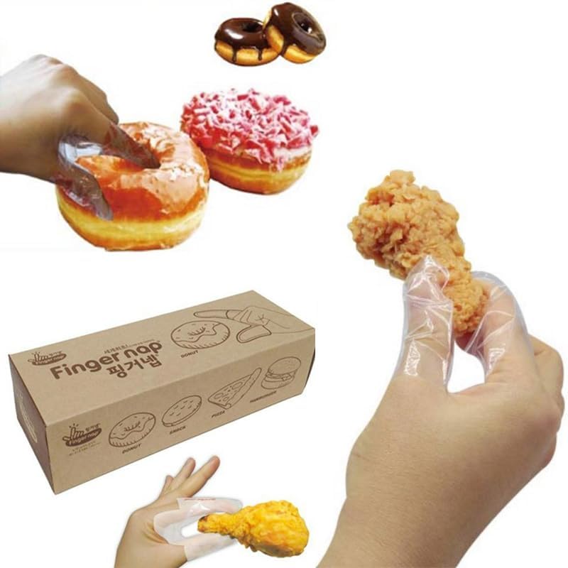 Disposable Fingergloves for Eating Greasy Food Transparent Safe