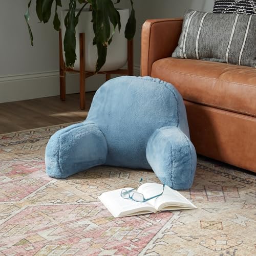 Greendale Home Fashions Plush Faux Fur Reading Pillow with Arms 1