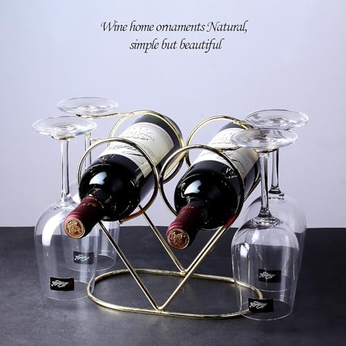 Stainless Steel Heart-shaped 3 Bottle Wine Rack Modern Design