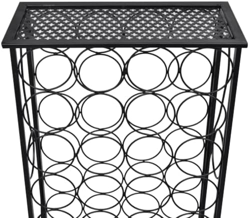 Aisifx 28-Bottle Wine Rack Black Wrought Iron
