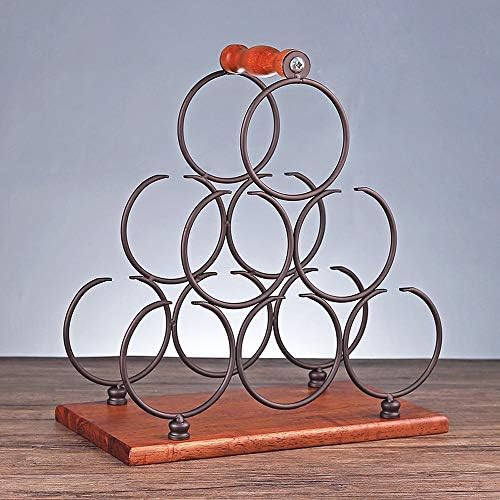 6 Bottles Retro Metal Wine Rack with Iron Frame