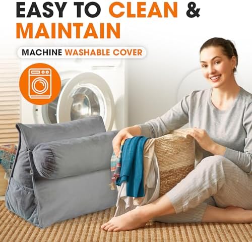 Cheer Collection Reading Wedge Pillow Gray