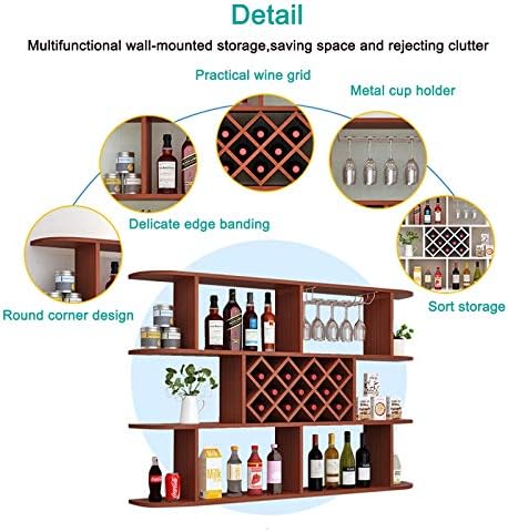 ZJDYDY Wall-Mounted Wine Rack - 3 Layer Wooden Storage Shelves