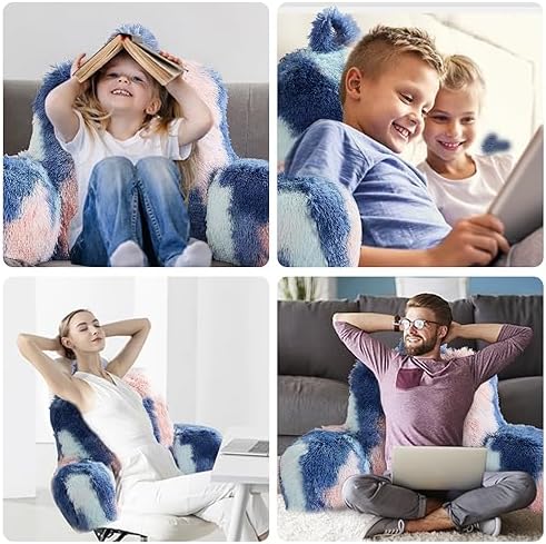 JL Jillche Fluffy Fur Reading Pillow for All Ages
