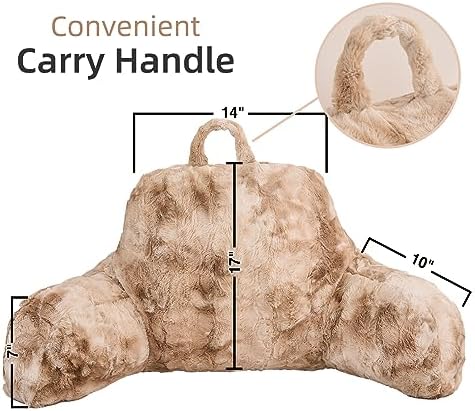 A Nice Night Faux Fur Reading Pillow with Arms