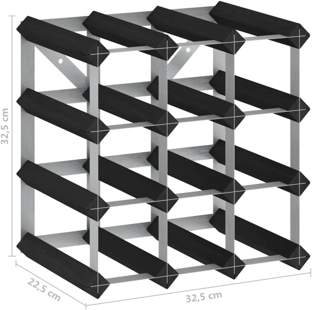 vidaXL Solid Wood Wine Rack for 42 Bottles