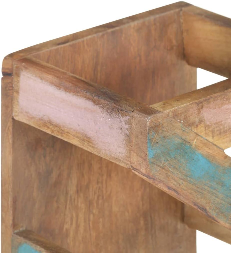 WEHUOSIF Solid Reclaimed Wood 5-Bottle Wine Rack