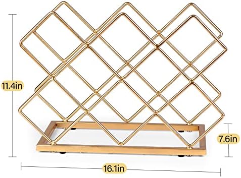 Drincarier Modern Gold Wine Rack for 10 Bottles