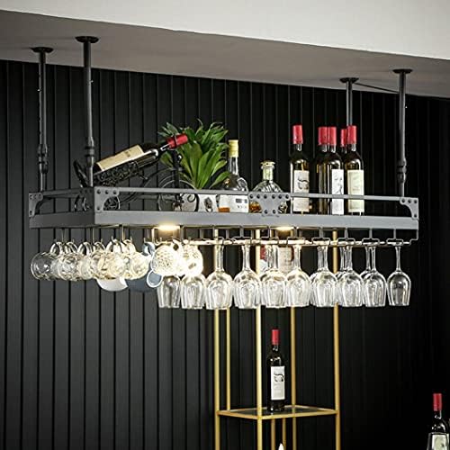 ZJDYDY Wall-Mounted Wine Rack with Adjustable Hanging Rod