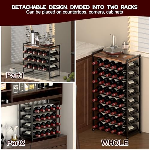 40-Bottle Freestanding Wine Rack with 8 Tiers